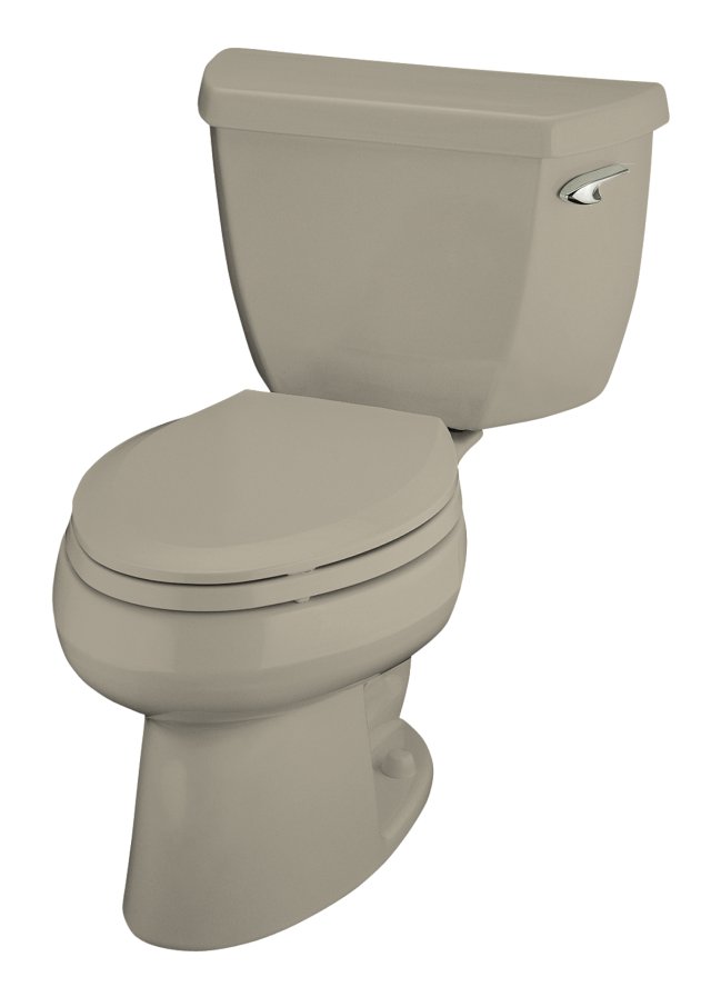 Kohler K-3531-TR Wellworth(R) Pressure Lite(TM) elongated 1.1 gpf toilet with tank cover locks and right-hand trip lever less seat