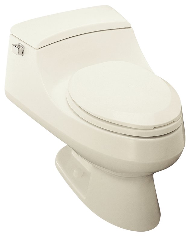 Kohler K-3384-2 San Raphael(TM) elongated toilet with French Curve(R) Quiet-Close(TM) toilet seat with Quick-Release(TM) functionality and left-hand trip lever