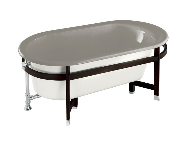 Kohler K-727-2W Iron Works(R) Tellieur(R) bath with White exterior and Black Forest surround