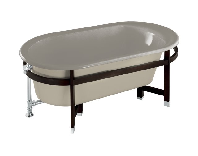 Kohler K-727-2S Iron Works(R) Tellieur(R) bath with Sandbar exterior and Black Forest surround