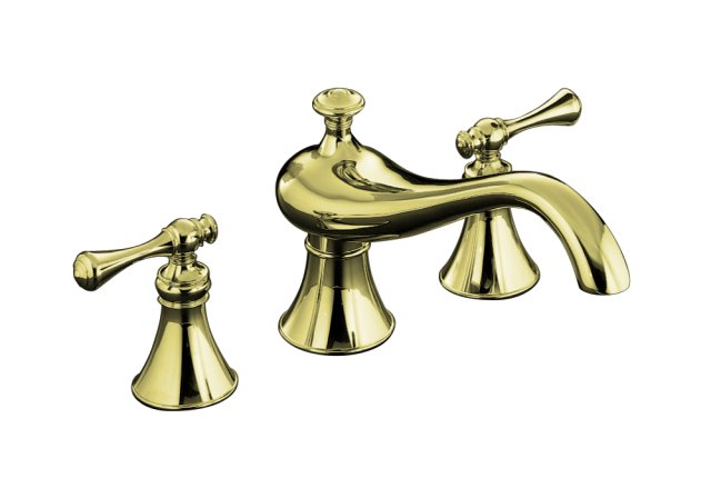 Kohler K-T16122-4A-AF Revival(R) bath-mount high-flow bath faucet trim with traditional handles valve not included; Discontinued Product