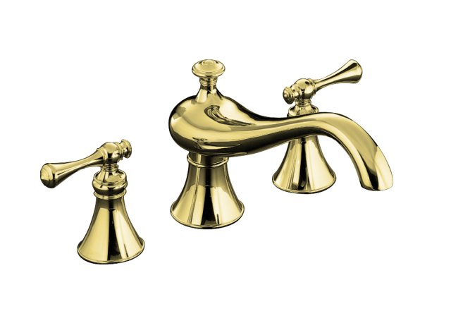 Kohler K-T16122-4A Revival(R) bath-mount high-flow bath faucet trim with traditional handles valve not included