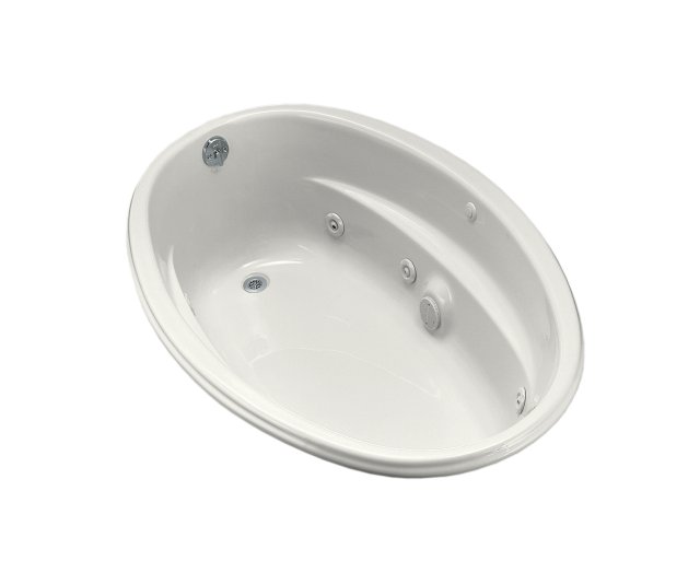 Kohler K-1146-CK-0; 6040 Oval whirlpool with custom pump location; in White; Discontinued Product