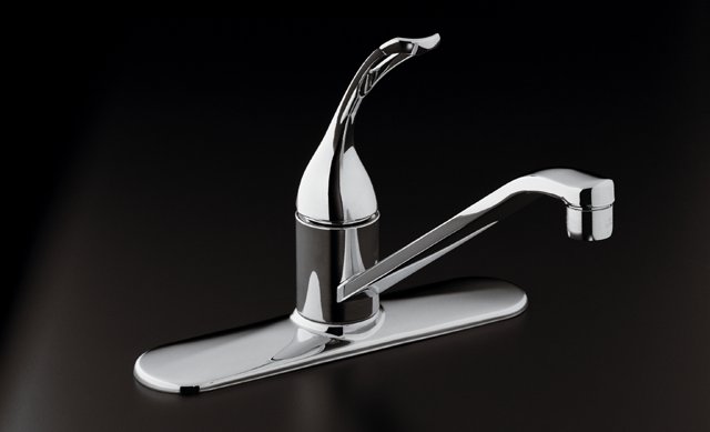 Kohler K-P15172-FL Coralais(R) single-control kitchen faucet with escutcheon sidespray loop handle and 10"" swing spout