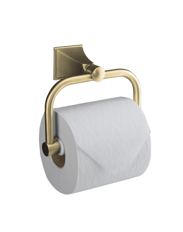 Kohler K-490-BN; Memoirs (R) toilet tissue holder with Stately design; in Vibrant Brushed Nickel