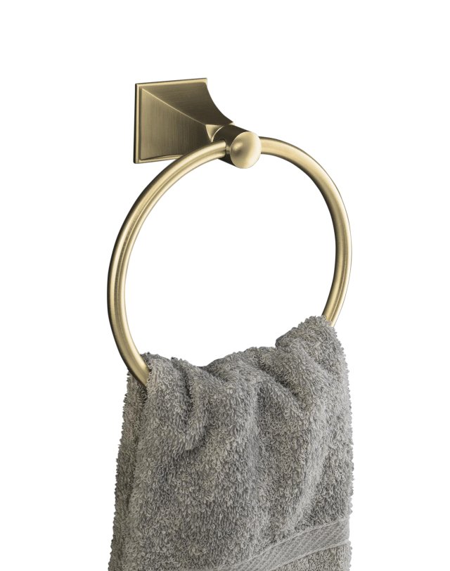 Kohler K-487-BN; Memoirs (R) towel ring with Stately design; in Vibrant Brushed Nickel