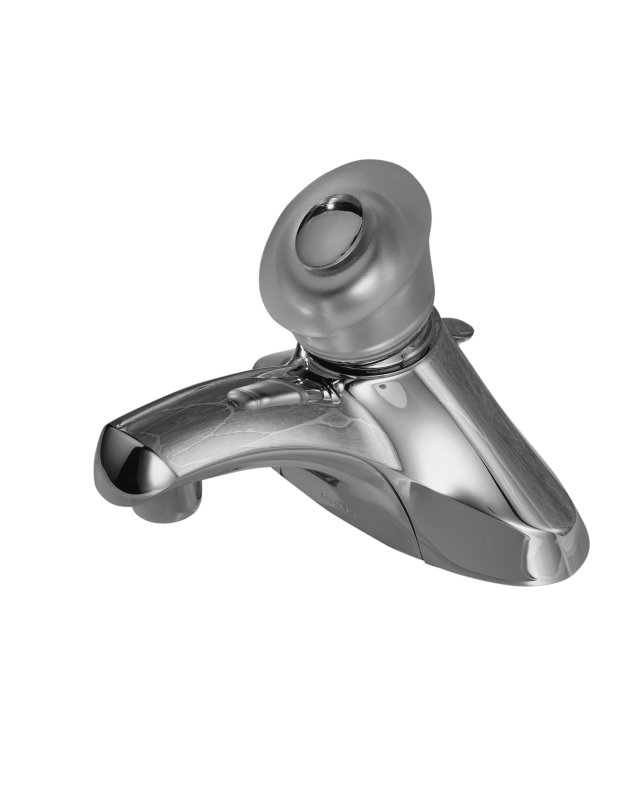 Kohler K-P15681-PD Coralais(R) single-control centerset lavatory faucet with sculptured acrylic handle ground joints and plastic drain
