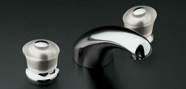 Kohler K-P15294-7-BN Coralais(R) bath-mount high-flow bath faucet trim with sculptured acrylic handles  Vibrant Brushed Nickel; Discontinued Product