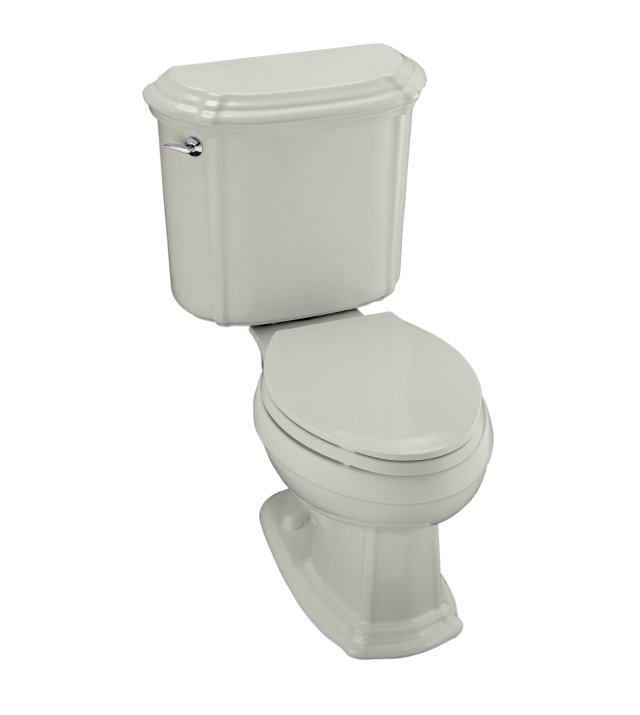 Kohler K-3591-95; Portrait(R); elongated toilet with left-hand trip lever less seat; in Ice Grey; Discontinued Product