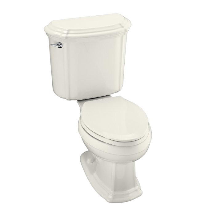 Kohler K-3591-96; Portrait(R); elongated toilet with left-hand trip lever less seat; in Biscuit; Discontinued Product