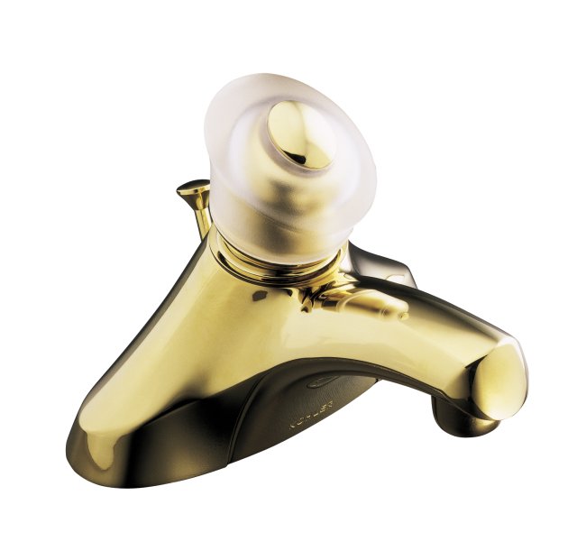 Kohler K-15681-F Coralais(R) single-control centerset lavatory faucet with sculptured acrylic handle
