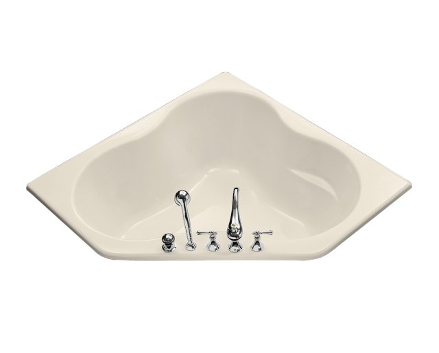 Kohler K-1155-F-47; 5454 Corner bath with flange; in Almond; Discontinued Product