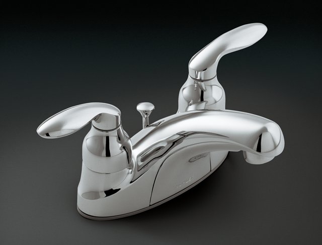 Kohler K-P15240-4 Coralais(R) centerset lavatory faucet with lever handles less drain lift rod hole with plug