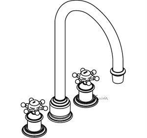 Kohler K-T350-3D Antique Curio Deck-mount High-Flow Bath Faucet