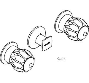 Kohler K-T6258-7 Flair 3-Handle Wall-mount Valve Trim