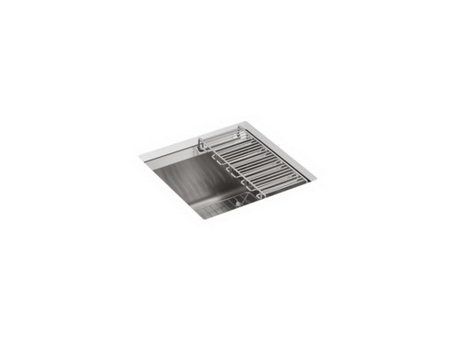 Kohler K-3671 8 Degree(TM) single-basin entertainment sink with bottom basin rack and wine rack
