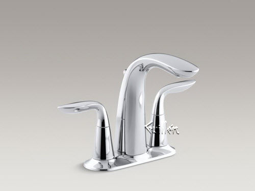 Kohler K-5316-4-CP; Refinia (R); centerset bathroom sink faucet with lever handles ; in Polished Chrome