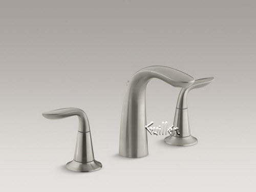 Kohler K-5317-4-BN; Refinia (R); widespread bathroom sink faucet with lever handles; in Vibrant Brushed Nickel