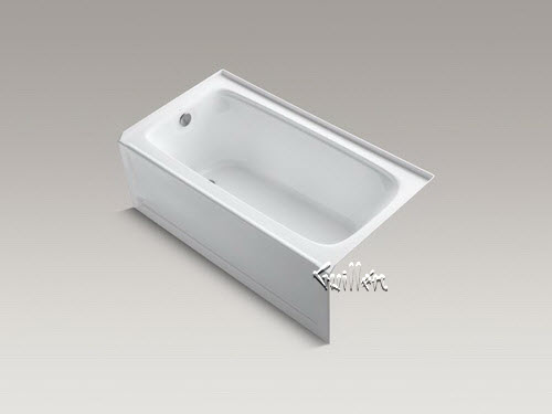 Kohler K-1151-VBLAW; Bancroft (R); 60"" x 32"" alcove VibrAcoustic (R); bath with Bask (TM); heated surface tile flange and left-hand drain repair replacement technical part breakdown