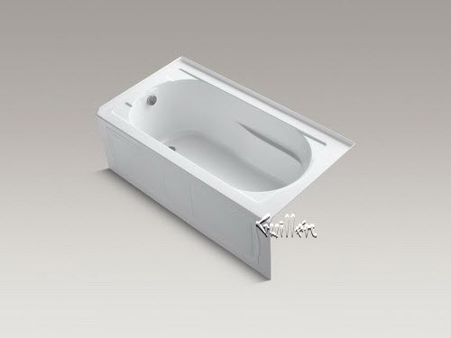 Kohler K-1357-VBLAW; Devonshire (R); 60"" x 32"" alcove VibrAcoustic (R); bath with Bask (TM); heated surface tile flange and left-hand drain repair replacement technical part breakdown