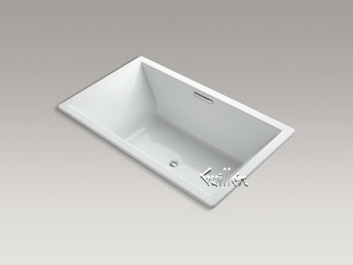 Kohler K-1174-VBW; Underscore (R); 72"" x 42"" drop-in VibrAcoustic (R); bath with Bask (TM); heated surface and center drain repair replacement technical part breakdown