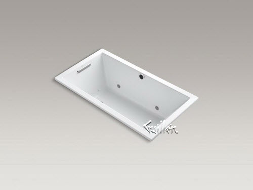 Kohler K-1168-GCW; Underscore (R); 60"" x 32"" drop-in BubbleMassage (TM) Air Bath with Bask (TM); heated surface chromatherapy and reversible drain repair replacement technical part breakdown