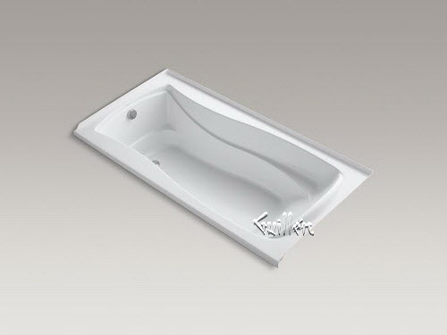 Kohler K-1257-VBLW; Mariposa (R); 72"" x 36"" alcove VibrAcoustic (R); bath with Bask (TM); heated surface tile flange and left-hand drain repair replacement technical part breakdown