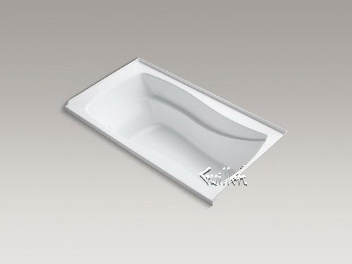 Kohler K-1224-VBRW; Mariposa (R); 66"" x 36"" alcove VibrAcoustic (R); bath with Bask (TM); heated surface tile flange and right-hand drain repair replacement technical part breakdown