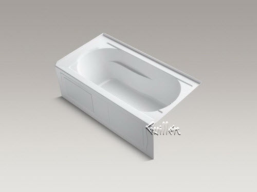 Kohler K-1357-VBRAW; Devonshire (R); 60"" x 32"" alcove VibrAcoustic (R); bath with Bask (TM); heated surface tile flange and right-hand drain repair replacement technical part breakdown