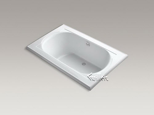 Kohler K-1170-VBW; Memoirs (R); 66"" x 42"" drop-in VibrAcoustic (R); bath with Bask (TM); heated surface and reversible drain repair replacement technical part breakdown