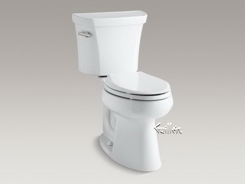 Kohler K-3979; Highline (R); Comfort Height (R) two-piece elongated 1.6 gpf toilet with Class Five (R); flush technology and left-hand trip lever repair replacement technical part breakdown
