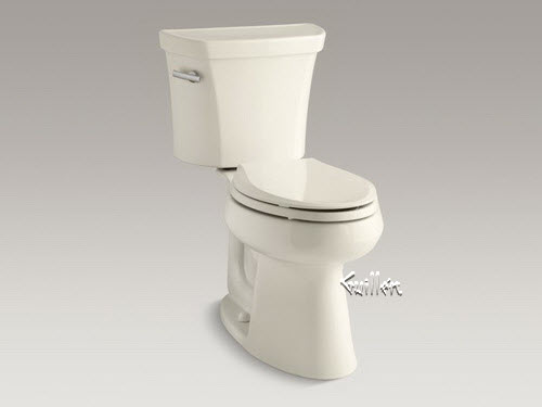 Kohler K-3999; Highline (R); Comfort Height (R) two-piece elongated 1.28 gpf toilet with Class Five (R); flush technology and left-hand trip lever repair replacement technical part breakdown