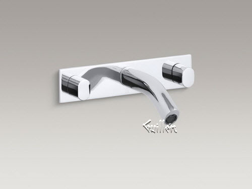 Kohler K-10087-9-CP; Oblo (R); wall-mount bathroom sink faucet with oval handles ; in Polished Chrome; Discontinued Product