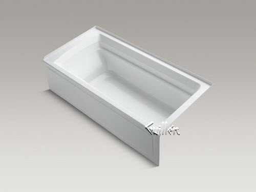 Kohler K-1124-VBRAW; Archer (R); 72"" x 36"" alcove VibrAcoustic (R); bath with Bask (TM); heated surface tile flange and right-hand drain repair replacement technical part breakdown
