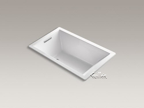 Kohler K-1849-GW; Underscore (R); BubbleMassage (TM) Air Bath 60"" x 36"" drop-in bath with reversible drain and Bask (TM); heated surface repair replacement technical part breakdown