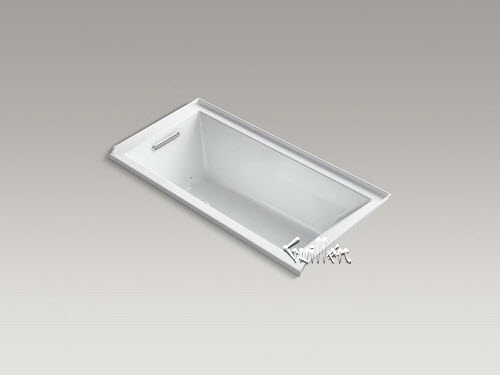 Kohler K-1167-LFG; Underscore (R); 60"" x 30"" alcove BubbleMassage (TM) Air Bath with integral tile flange and left-hand drain repair replacement technical part breakdown