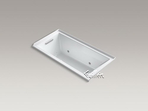 Kohler K-1167-GVCLW; Underscore (R); 60"" x 30"" alcove VibrAcoustic (R); + BubbleMassage (TM) air bath with Bask (TM); heated surface chromatherapy and left hand drain repair replacement technical part breakdown