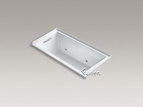 Kohler K-1167-LGCR; Underscore (R); 60"" x 30"" alcove BubbleMassage (TM) Air Bath with integral flange left-hand drain and chromatherapy repair replacement technical part breakdown