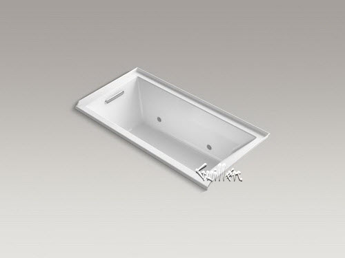 Kohler K-1167-VCLW; Underscore (R); 60"" x 30"" drop-in VibrAcoustic (R); bath with Bask (TM); heated surface integral flange left-hand drain and chromatherapy repair replacement technical part breakdown