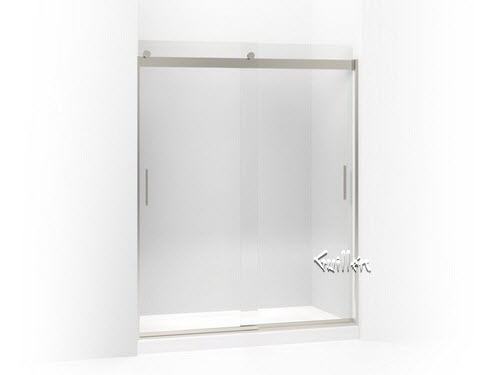 Kohler K-706009-L; Levity (R); sliding shower door 74"" H x 56-5/8 - 59-5/8"" W with 1/4"" thick Crystal Clear glass and blade handles repair replacement technical part breakdown