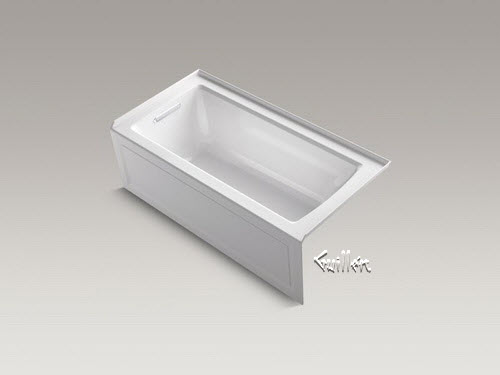 Kohler K-1946-LAW; Archer (R); 60"" x 30"" alcove bath with Bask (TM); heated surface integral apron tile flange and left-hand drain repair replacement technical part breakdown