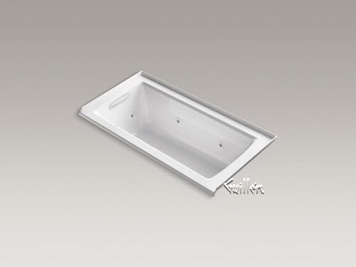 Kohler K-1947-LH; Archer (R); 60"" x 30"" three-side integral flange whirlpool with heater and left-hand drain repair replacement technical part breakdown