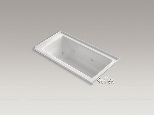 Kohler K-1947-RH; Archer (R); 60"" x 30"" three-side integral flange whirlpool with heater and right-hand drain repair replacement technical part breakdown