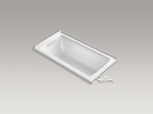 Kohler K-1946-LW; Archer (R); 60"" x 30"" alcove bath with Bask (TM); heated surface tile flange and left-hand drain repair replacement technical part breakdown