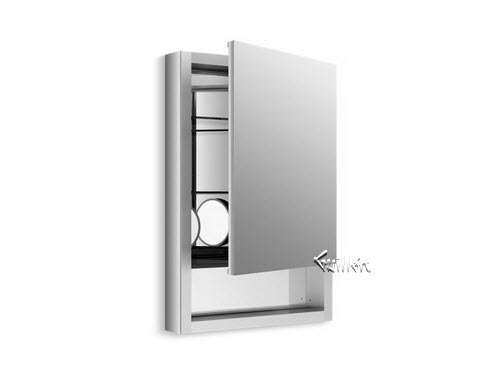 Kohler K-99005-R; Verdera (TM); 20"" x 30"" quick-storage medicine cabinet with magnifying mirror right hinge repair replacement technical part breakdown