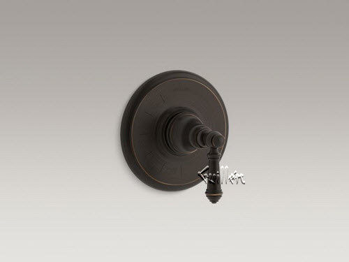 Kohler K-T72767-4; Artifacts (R) ; Rite-Temp (R) pressure-balancing valve trim with lever handle repair replacement technical part breakdown