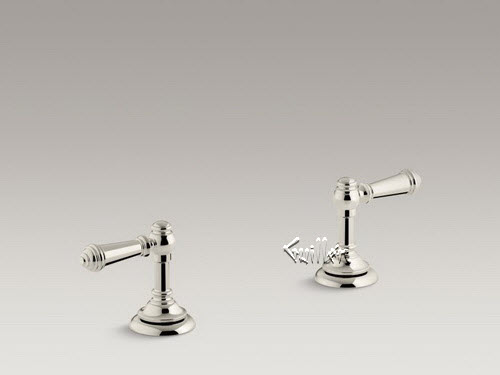 Kohler K-98068-4-SN; Artifacts (R); bathroom sink lever handles; in Vibrant Polished Nickel