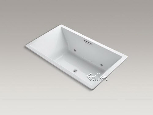 Kohler K-1174-GCW; Underscore (R); 72"" x 42"" drop-in BubbleMassage (TM) Air Bath with Bask (TM); heated surface chromatherapy and center drain repair replacement technical part breakdown