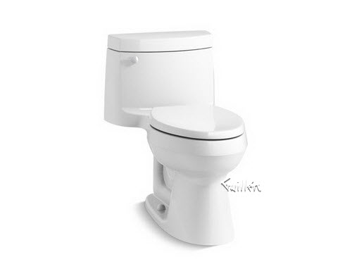 Kohler K-3828; Cimarron (R); Comfort Height (R) one-piece elongated 1.28 gpf toilet with AquaPiston (R); flush technology and left-hand trip lever repair replacement technical part breakdown