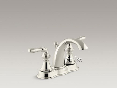 Kohler K-393-N4; Devonshire (R) ; centerset bathroom sink faucet with lever handles repair replacement technical part breakdown